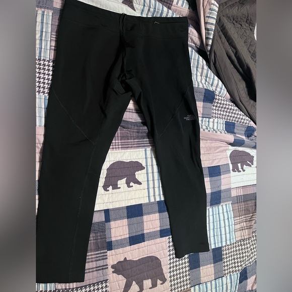 Black fleeced lined North Face Leggings - Picture 1 of 6